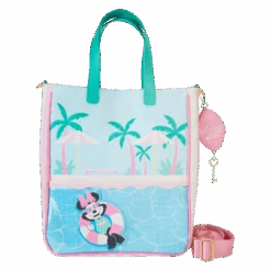 LOUNGEFLY Minnie Mouse Vacation Style Poolside Tote Bag With Coin Bag