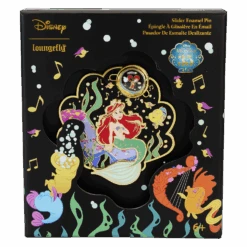 LOUNGEFLY The Little Mermaid 35th Anniversary Life Is The Bubbles 3" Collector Box Sliding Pin