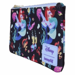 LOUNGEFLY The Little Mermaid 35th Anniversary Life Is The Bubbles All-Over Print Nylon Zipper Pouch Wristlet -Bag Sales Shop 14341fabf6f0cb34f39eef2360f457b7