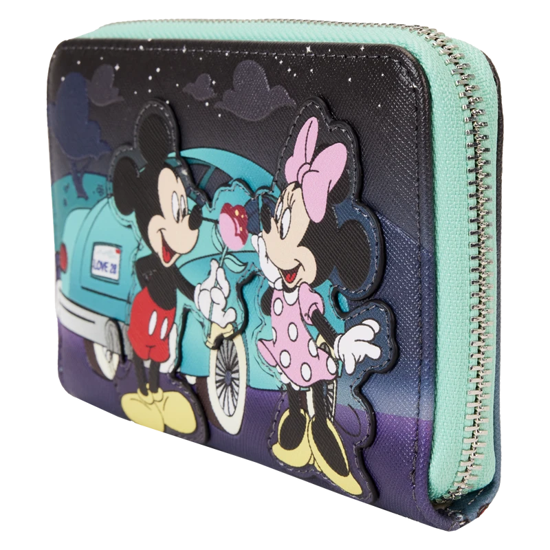 LOUNGEFLY Mickey & Minnie Date Night Drive-In Zip Around Wallet 2 LOUNGEFLY Mickey & Minnie Date Night Drive-In Zip Around Wallet - Image 2