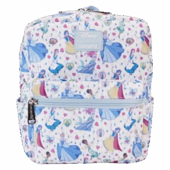 LOUNGEFLY Princess Manga Style All-Over Print Nylon Square Mini Backpack