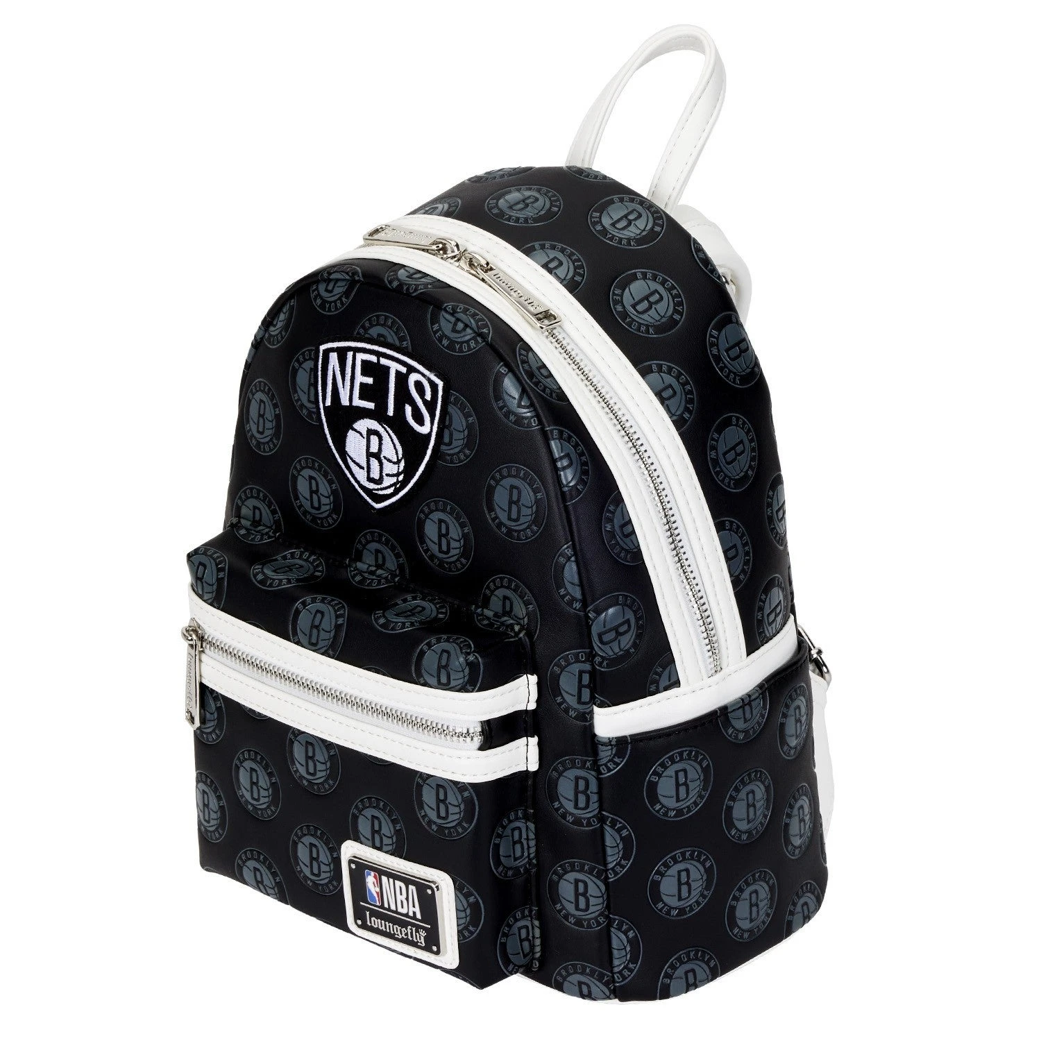 Loungefly NBA Brooklyn Nets Debossed Logo Mini Backpack 3 Loungefly NBA Brooklyn Nets Debossed Logo Mini Backpack - Image 3