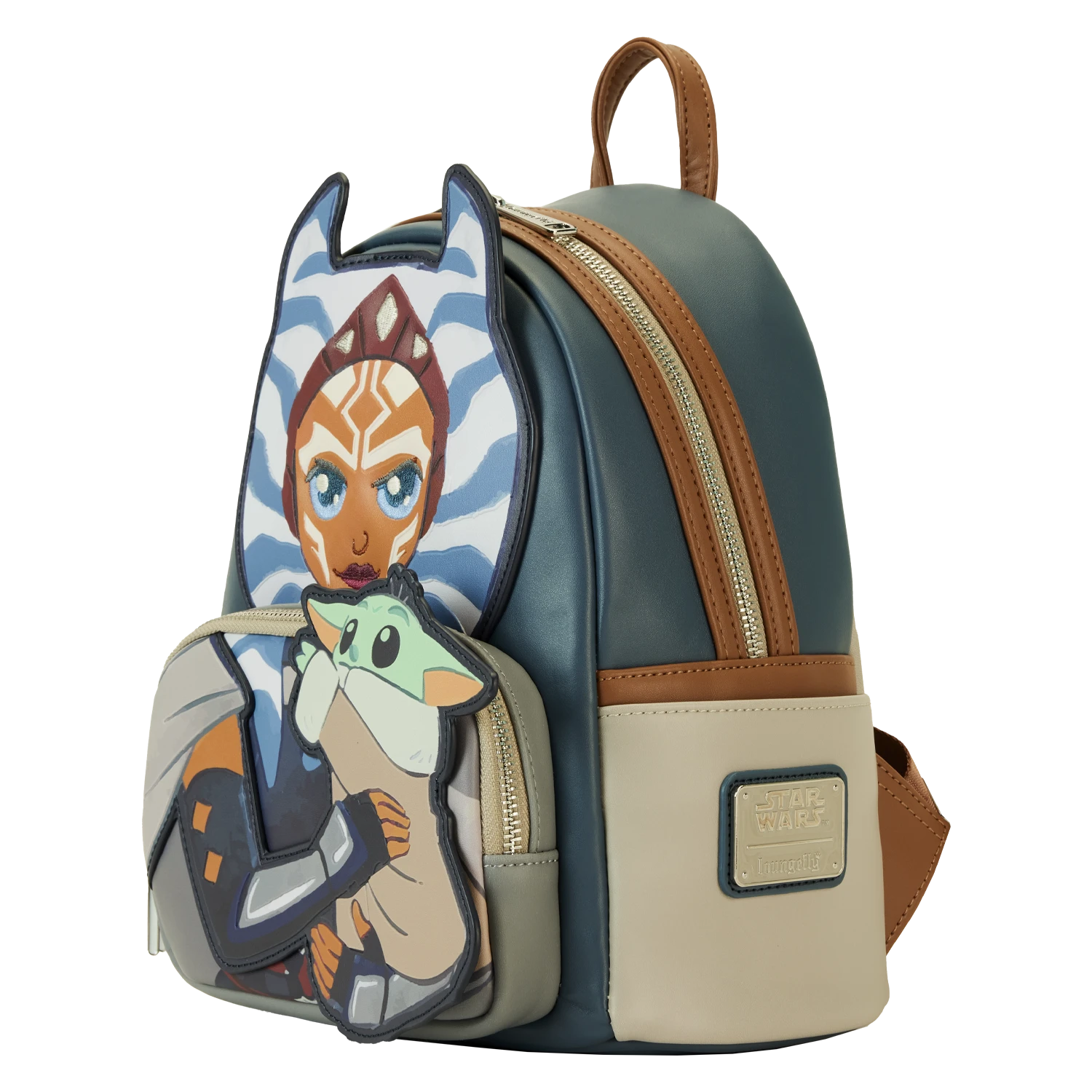 LOUNGEFLY The Mandalorian Ahsoka & Grogu Precious Cargo Mini Backpack 3 LOUNGEFLY The Mandalorian Ahsoka & Grogu Precious Cargo Mini Backpack - Image 3
