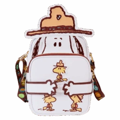 LOUNGEFLY Peanuts 50th Anniversary Snoopy's Beagle Scouts Crossbuddies Cosplay Crossbody Bag With Coin Bag