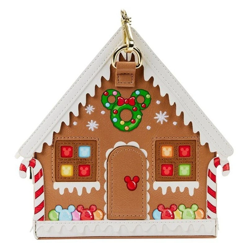 LOUNGEFLY Stitch Shoppe Minnie Mouse Gingerbread House Crossbody Bag 1 LOUNGEFLY Stitch Shoppe Minnie Mouse Gingerbread House Crossbody Bag