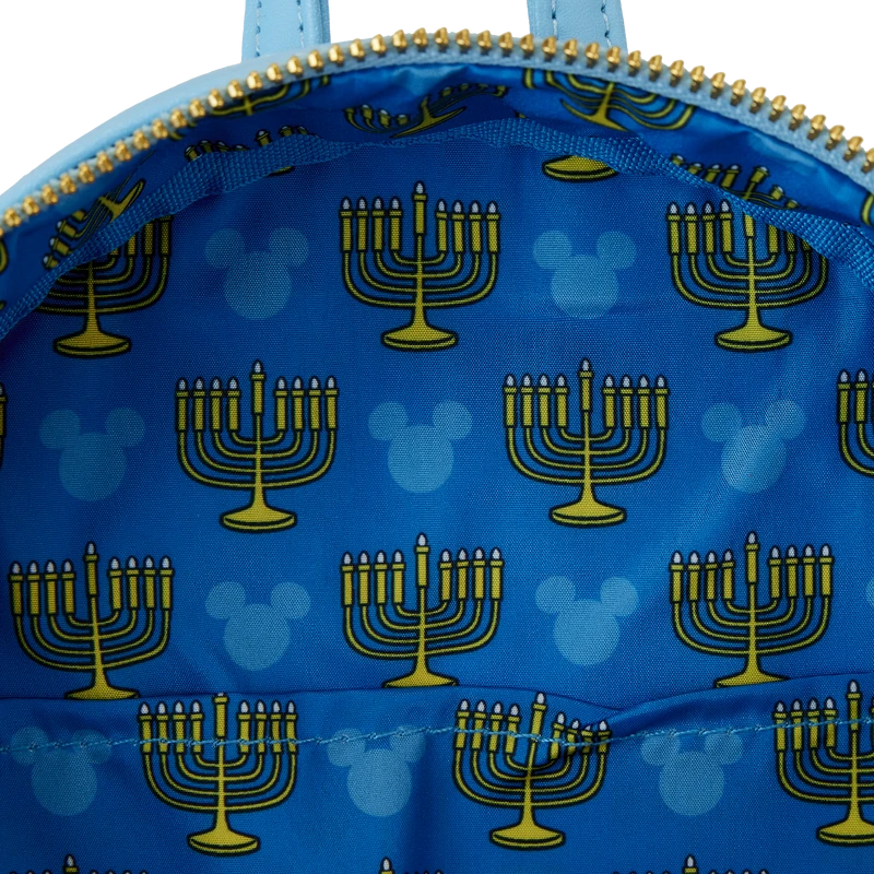LOUNGEFLY Mickey Mouse Hanukkah Sequin Glow Mini Backpack 9 LOUNGEFLY Mickey Mouse Hanukkah Sequin Glow Mini Backpack - Image 9
