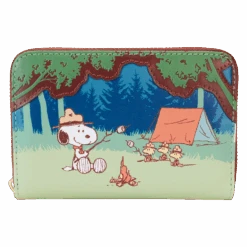 LOUNGEFLY Peanuts 50th Anniversary Snoopy's Beagle Scouts Zip Around Wallet