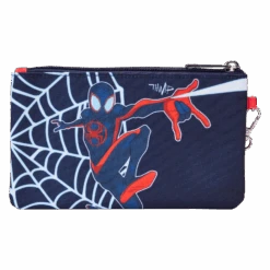 LOUNGEFLY Spider-Verse Miles Morales Suit Nylon Zipper Pouch Wristlet