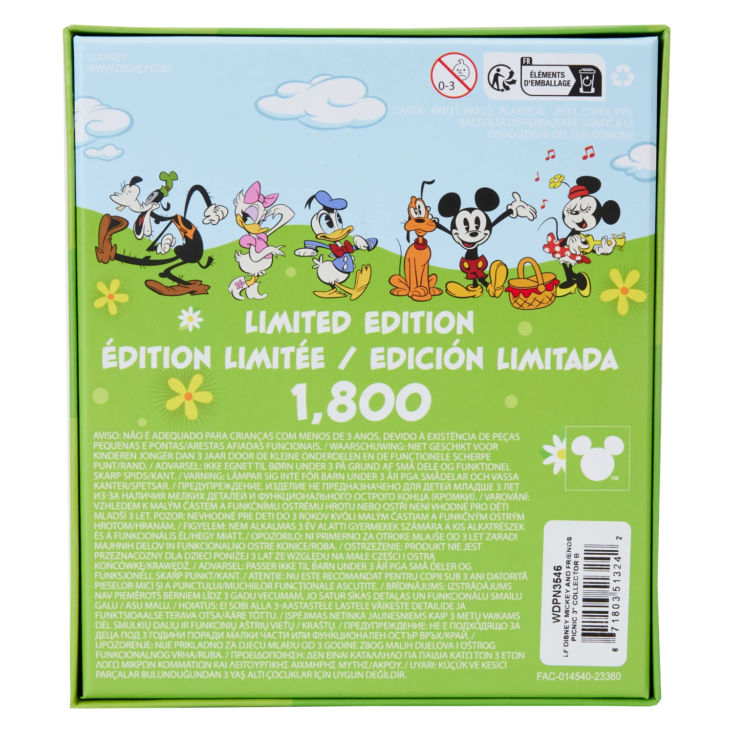 LOUNGEFLY Mickey & Friends Picnic Blanket 3" Collector Box Spinning Pin 3 LOUNGEFLY Mickey & Friends Picnic Blanket 3" Collector Box Spinning Pin - Image 3