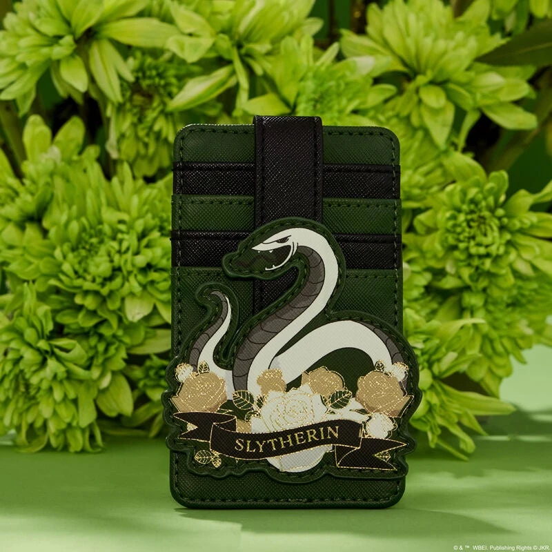 LOUNGEFLY Harry Potter Slytherin House Floral Tattoo Card Holder 2 LOUNGEFLY Harry Potter Slytherin House Floral Tattoo Card Holder - Image 2