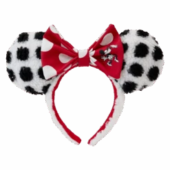 LOUNGEFLY Minnie Mouse Rocks The Dots Classic Sherpa Ear Headband