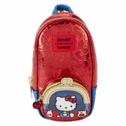 LOUNGEFLY Hello Kitty 50th Anniversary Coin Bag Metallic Stationery Mini Backpack Pencil Case