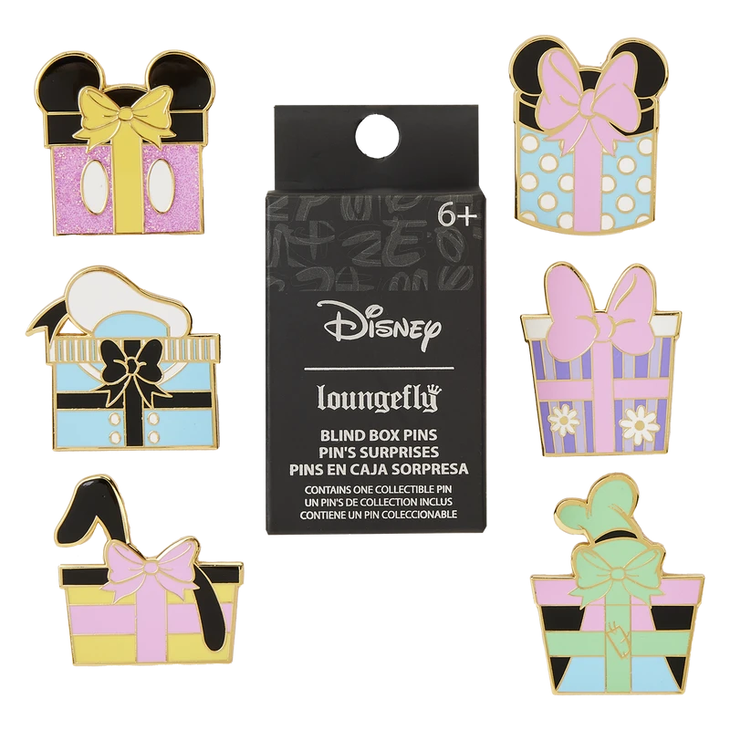 LOUNGEFLY Mickey Mouse And Friends Birthday Presents Mystery Box Pin 1 LOUNGEFLY Mickey Mouse And Friends Birthday Presents Mystery Box Pin