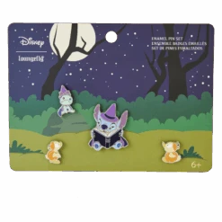 LOUNGEFLY Stitch Spooky Stories Halloween 4pc Pin Set