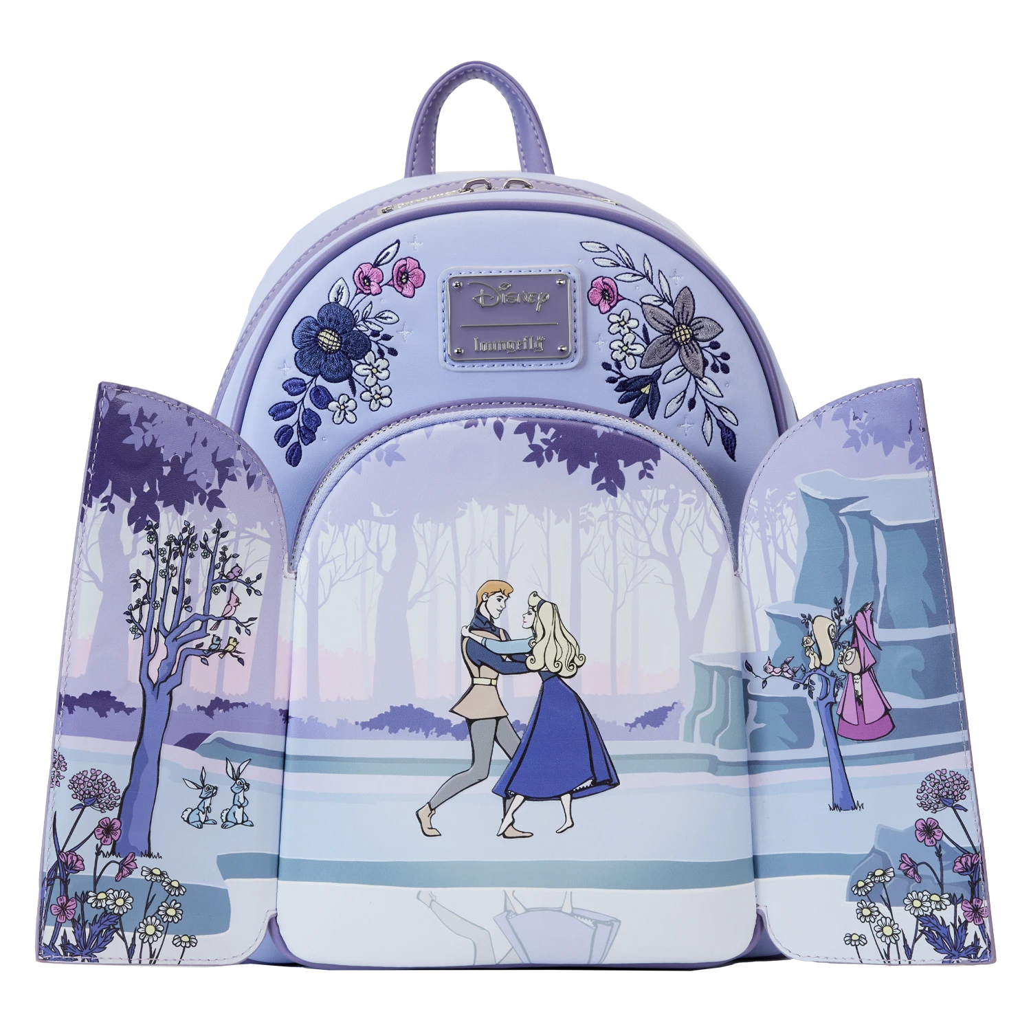 LOUNGEFLY Sleeping Beauty 65th Anniversary Floral Scene Mini Backpack 2 LOUNGEFLY Sleeping Beauty 65th Anniversary Floral Scene Mini Backpack - Image 2