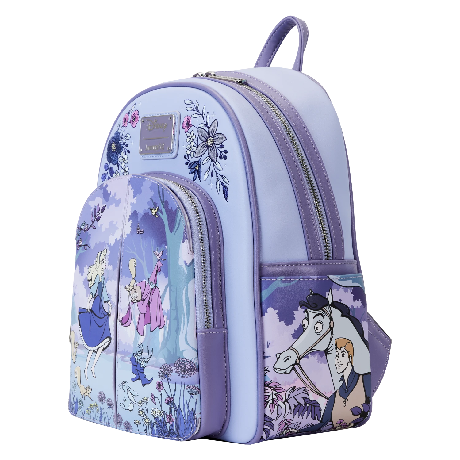 LOUNGEFLY Sleeping Beauty 65th Anniversary Floral Scene Mini Backpack 4 LOUNGEFLY Sleeping Beauty 65th Anniversary Floral Scene Mini Backpack - Image 4