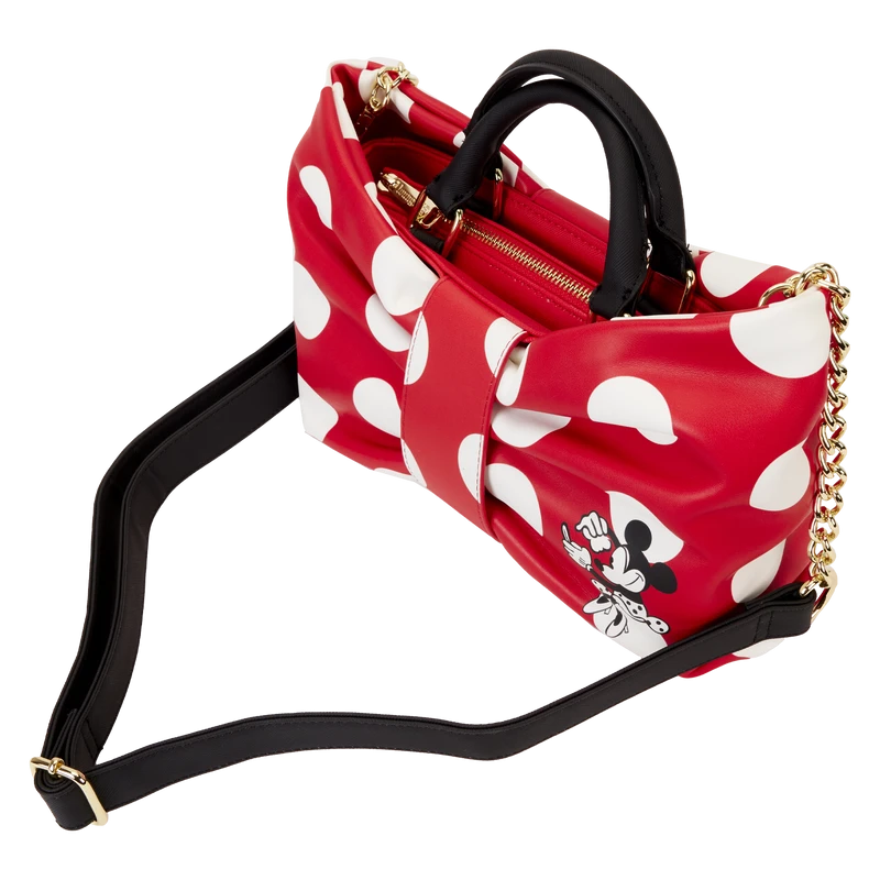 LOUNGEFLY Minnie Mouse Rocks The Dots Classic Bow Figural Crossbody Bag 3 LOUNGEFLY Minnie Mouse Rocks The Dots Classic Bow Figural Crossbody Bag - Image 3