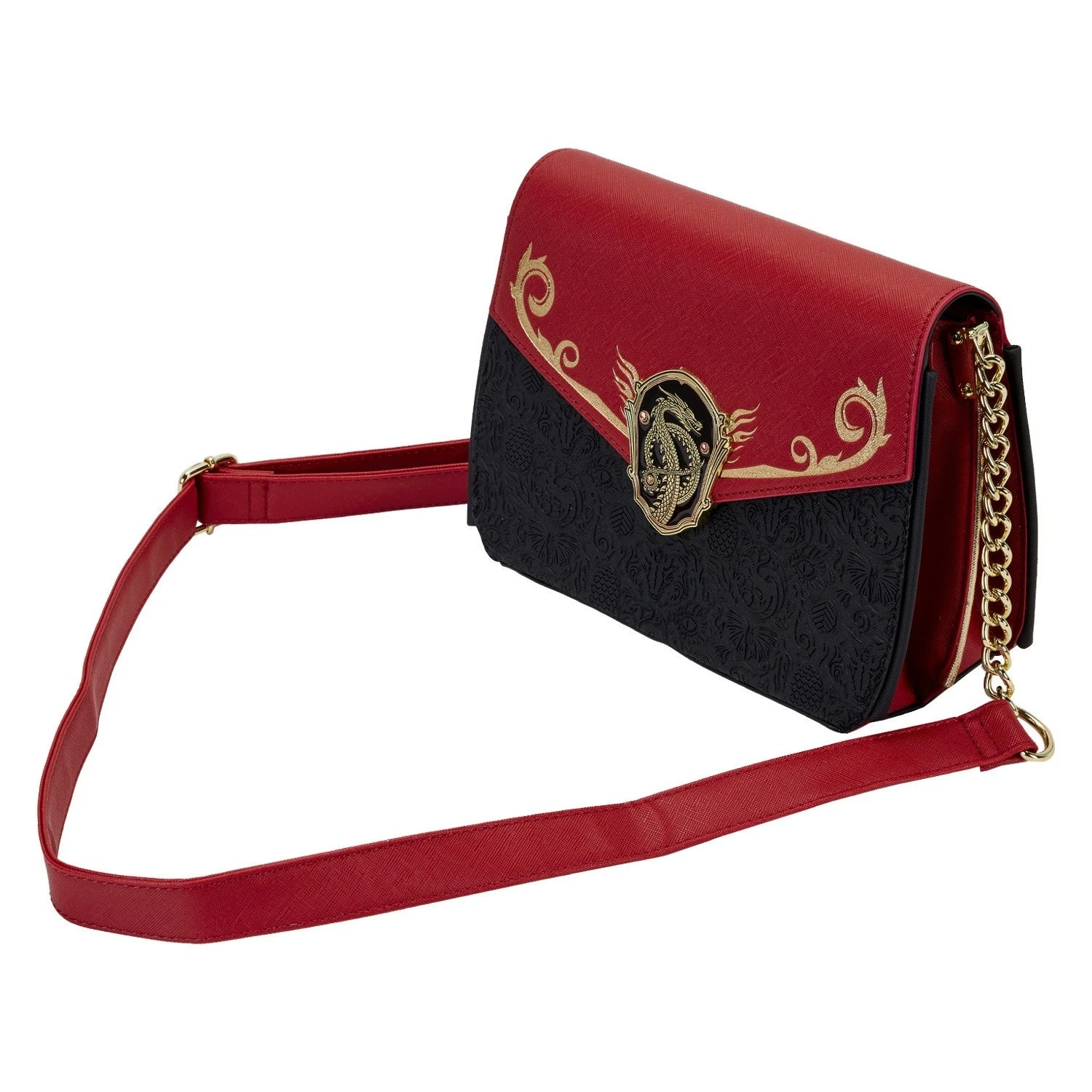 LOUNGEFLY House Of The Dragon All-Over Print House Targaryen Crossbody Bag 3 LOUNGEFLY House Of The Dragon All-Over Print House Targaryen Crossbody Bag - Image 3