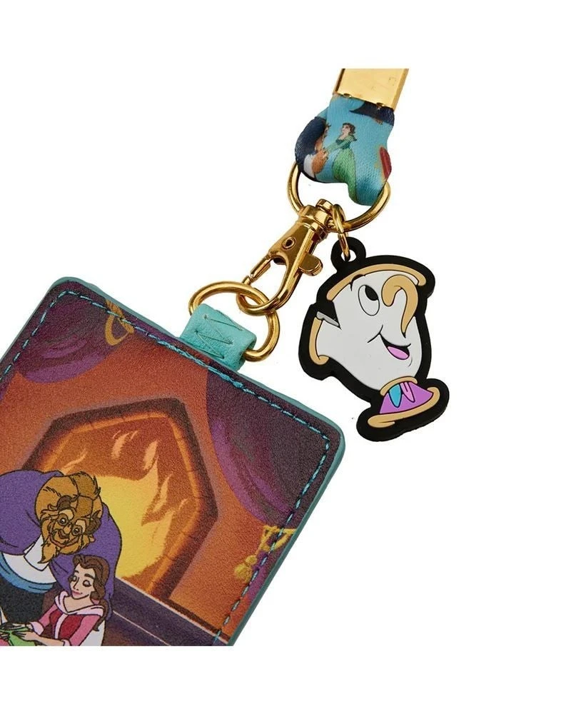 LOUNGEFLY Beauty And The Beast Fireplace Scene Lanyard With Card Holder 2 LOUNGEFLY Beauty And The Beast Fireplace Scene Lanyard With Card Holder - Image 2