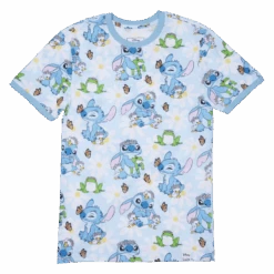 LOUNGEFLY Stitch Springtime Daisy All-Over Print Unisex Tee