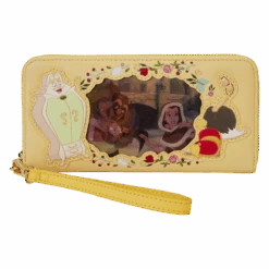 LOUNGEFLY Beauty And The Beast Princess Series Lenticular Zip Around Wristlet Wallet