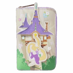 LOUNGEFLY Tangled Rapunzel Swinging From The Tower Zip Around Wallet
