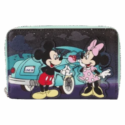 LOUNGEFLY Mickey & Minnie Date Night Drive-In Zip Around Wallet