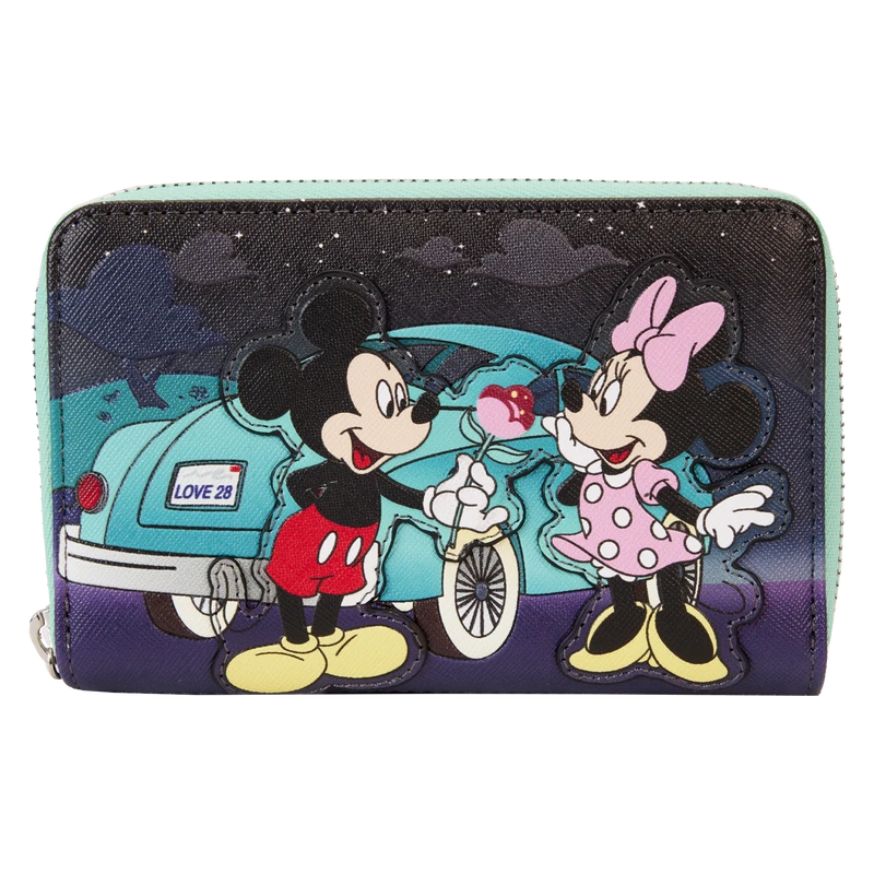 LOUNGEFLY Mickey & Minnie Date Night Drive-In Zip Around Wallet 1 LOUNGEFLY Mickey & Minnie Date Night Drive-In Zip Around Wallet
