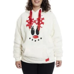 LOUNGEFLY Minnie Mouse Holiday Sherpa Hoodie With Ears