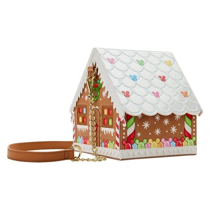 LOUNGEFLY Stitch Shoppe Minnie Mouse Gingerbread House Crossbody Bag 5 LOUNGEFLY Stitch Shoppe Minnie Mouse Gingerbread House Crossbody Bag - Image 5