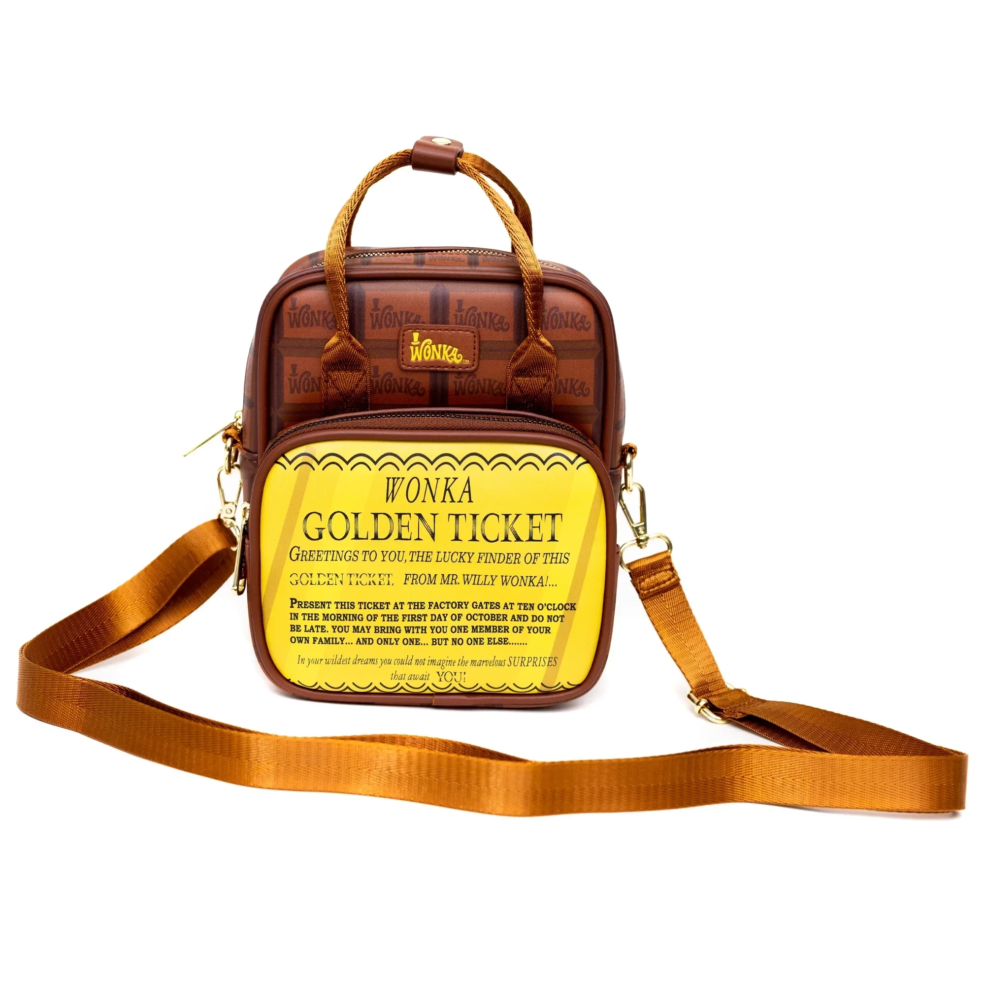 Willy Wonka Golden Ticket Wonka Bar Crossbody With Handles 4 Willy Wonka Golden Ticket Wonka Bar Crossbody With Handles - Image 4
