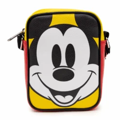Mickey Mouse Happy Face And Buttons Crossbody Wallet