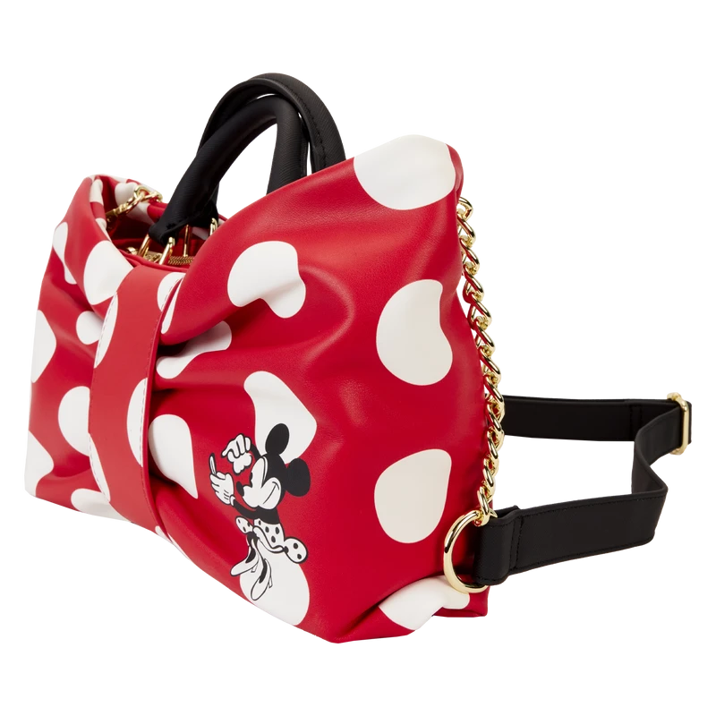 LOUNGEFLY Minnie Mouse Rocks The Dots Classic Bow Figural Crossbody Bag 2 LOUNGEFLY Minnie Mouse Rocks The Dots Classic Bow Figural Crossbody Bag - Image 2