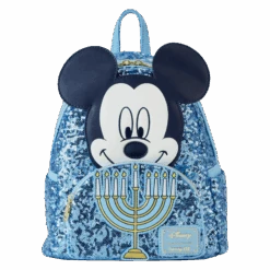 LOUNGEFLY Mickey Mouse Hanukkah Sequin Glow Mini Backpack