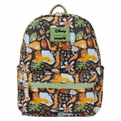 LOUNGEFLY The Lion King 30th Anniversary Silhouette All-Over Print Nylon Square Mini Backpack