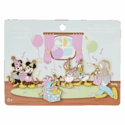 LOUNGEFLY Mickey Mouse And Friends Birthday Celebration 4pc Pin Set