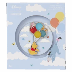 LOUNGEFLY Winnie The Pooh & Friends Floating Balloons 3" Collector Box Moving Pin