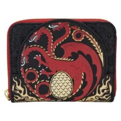 LOUNGEFLY House Of The Dragon All-Over Print House Targaryen Sigil Zip Around Wallet