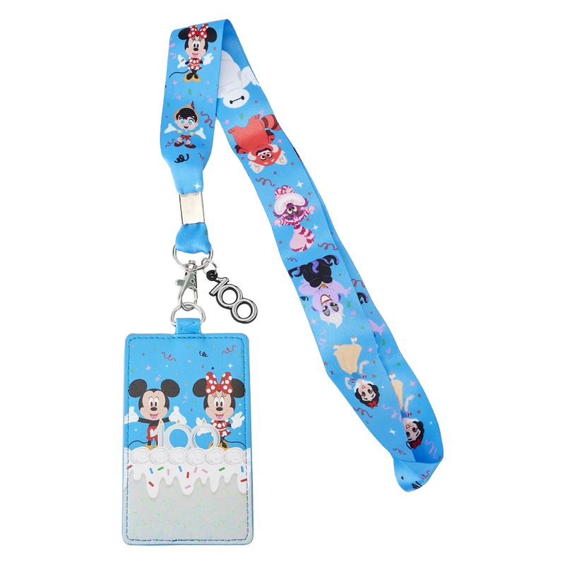 LOUNGEFLY Disney100 Anniversary Celebration Cake Lanyard With Card Holder 1 LOUNGEFLY Disney100 Anniversary Celebration Cake Lanyard With Card Holder