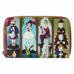 LOUNGEFLY Haunted Mansion Stretching Room Portraits Zip-Around Wallet