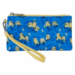 LOUNGEFLY Despicable Me Minions All-Over Print Nylon Zipper Pouch Wristlet