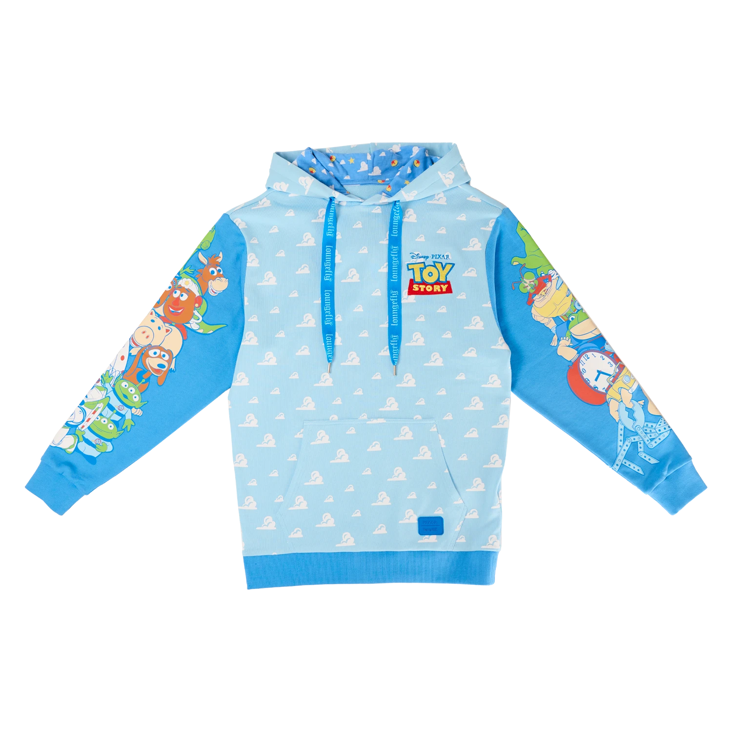 LOUNGEFLY Toy Story Movie Collab Good Vs Baddies Unisex Hoodie 1 LOUNGEFLY Toy Story Movie Collab Good Vs Baddies Unisex Hoodie