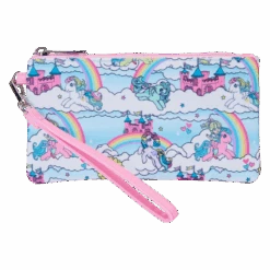 LOUNGEFLY My Little Pony Sky Scene All-Over Print Nylon Zipper Pouch Wristlet