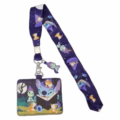 LOUNGEFLY Stitch Spooky Stories Halloween Lanyard With Card Holder