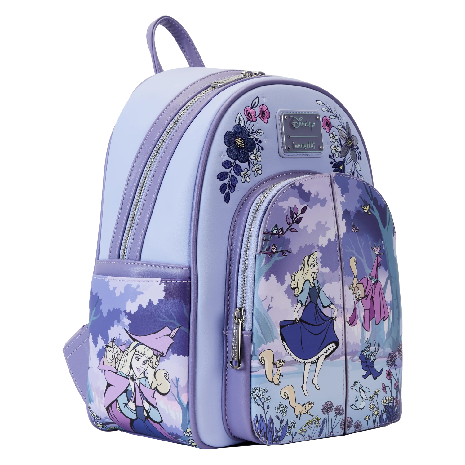 LOUNGEFLY Sleeping Beauty 65th Anniversary Floral Scene Mini Backpack 3 LOUNGEFLY Sleeping Beauty 65th Anniversary Floral Scene Mini Backpack - Image 3