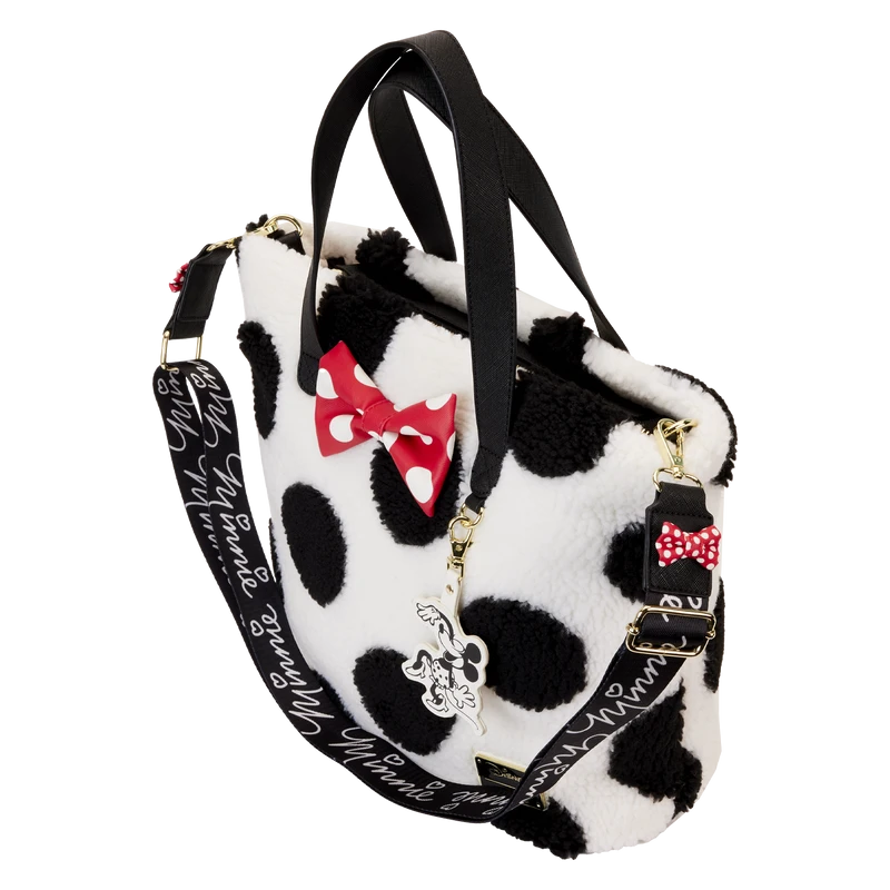 LOUNGEFLY Minnie Mouse Rocks The Dots Classic Sherpa Tote Bag 3 LOUNGEFLY Minnie Mouse Rocks The Dots Classic Sherpa Tote Bag - Image 3