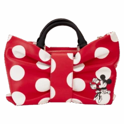 LOUNGEFLY Minnie Mouse Rocks The Dots Classic Bow Figural Crossbody Bag