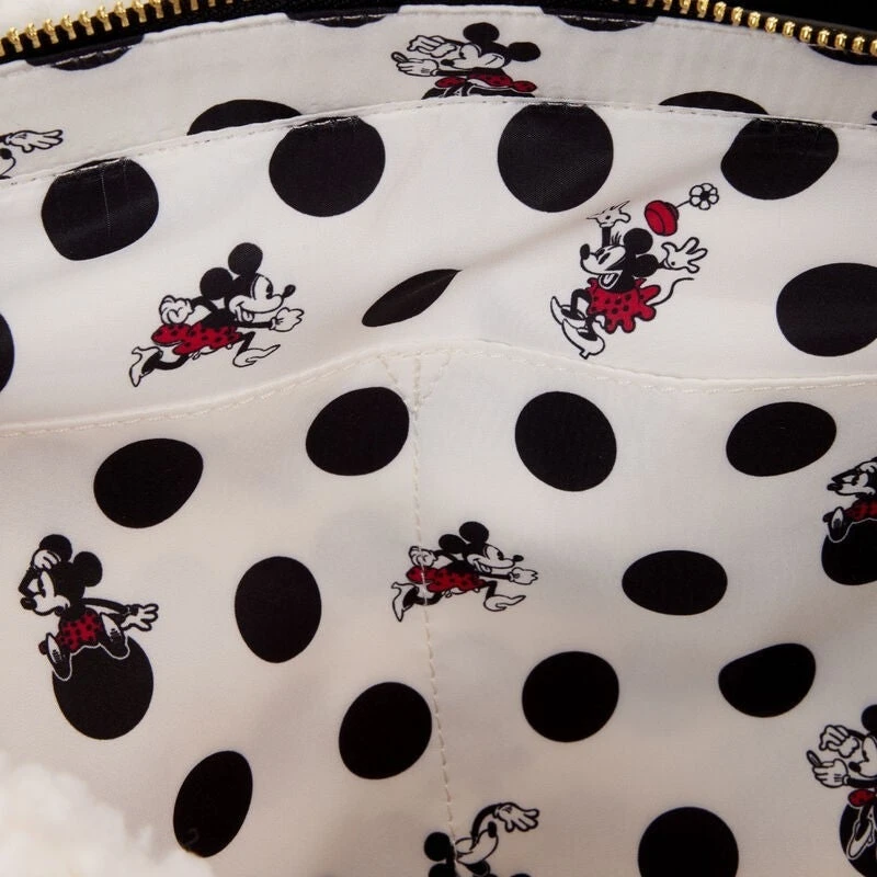 LOUNGEFLY Minnie Mouse Rocks The Dots Classic Sherpa Tote Bag 5 LOUNGEFLY Minnie Mouse Rocks The Dots Classic Sherpa Tote Bag - Image 5