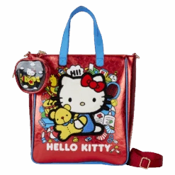LOUNGEFLY Hello Kitty 50th Anniversary Metallic Tote Bag With Coin Bag