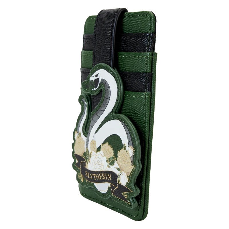LOUNGEFLY Harry Potter Slytherin House Floral Tattoo Card Holder 3 LOUNGEFLY Harry Potter Slytherin House Floral Tattoo Card Holder - Image 3